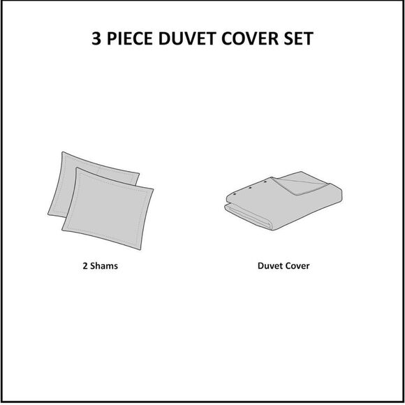 New! INK+IVY Imani 100% Cotton Duvet Mid Century Modern Design 3 Piece - Picture 11 of 16